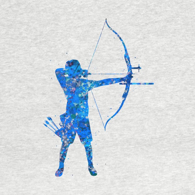 Archery man blue art by Yahya Art